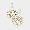 AB Marquise Crystal Cluster Pageant Drop Earrings on Gold