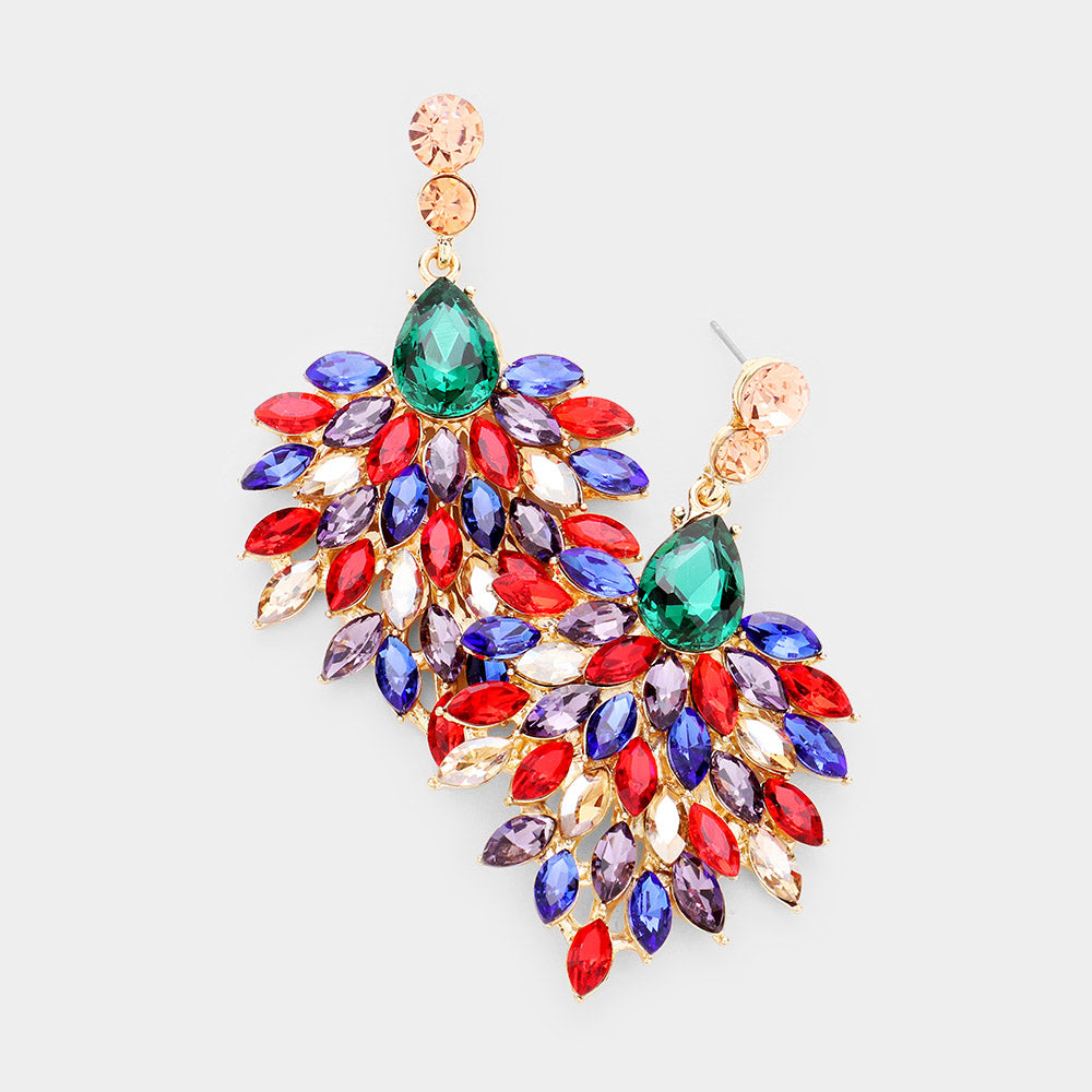fisk tyran Martin Luther King Junior Multi-Color Marquise Crystal Cluster Pageant Drop Earrings | L&M Bling -  lmbling