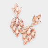 Peach Crystal Marquise Cluster Pageant Earrings | Prom Earrings