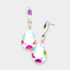 Small Double AB Crystal Teardrop Earrings on Gold