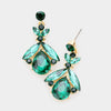 Small Emerald Crystal Abstract Dangle Earrings 
