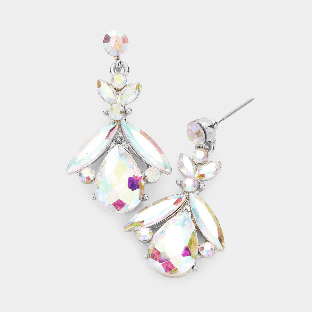 Small AB Crystal Abstract Dangle Earrings 
