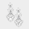 Clear Crystal Floral Dangle Earrings