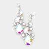 AB Pear Shaped Vine Pageant Earrings  | Prom Jewelry 