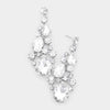 Clear Pear Shaped Vine Pageant Earrings  | Prom Jewelry 