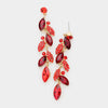 Dark Red Crystal Drop Pageant Earrings