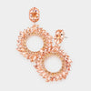 Peach Spiral Marquise Crystal Stone Hoop Earrings | 2.25" | Pageant Earrings
