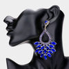 Elegant Marquise Sapphire Crystal Cluster Chandelier Pageant Earrings / Prom Earrings