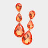 Orange Triple Teardrop Earrings