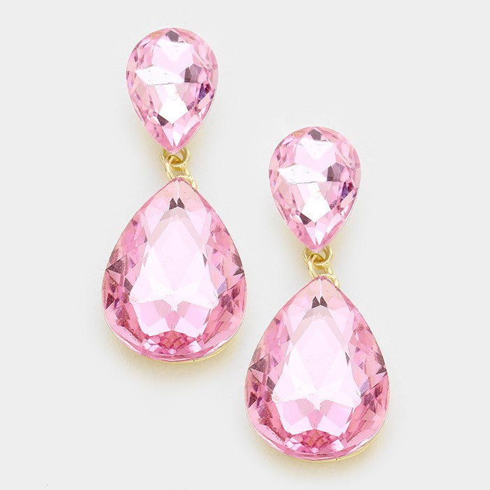 Pink Teardrop Earrings