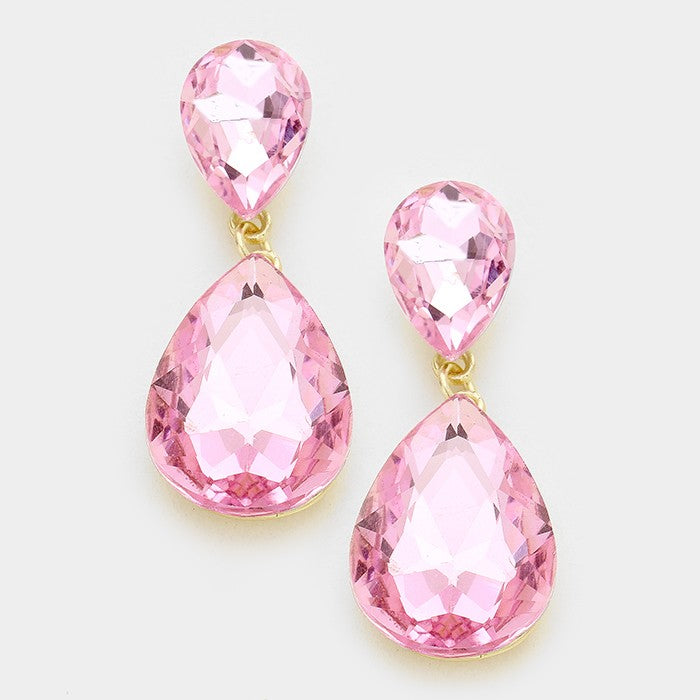 Pink Teardrop Earrings 