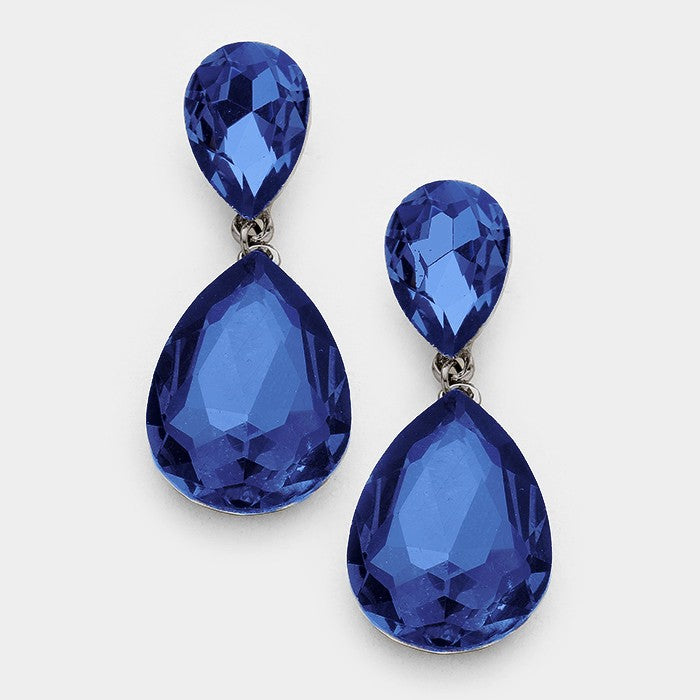 Navy Teardrop Earrings