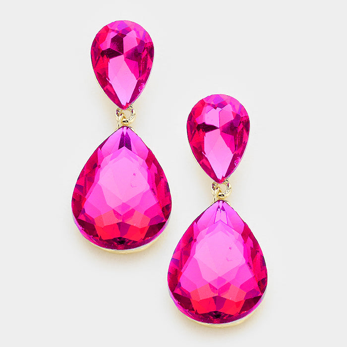 Fuchsia Teardrop Earrings