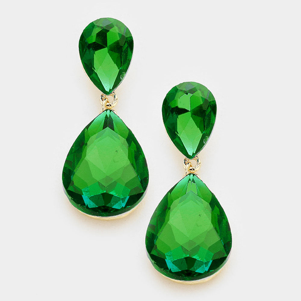Kelly Green Teardrop Earrings