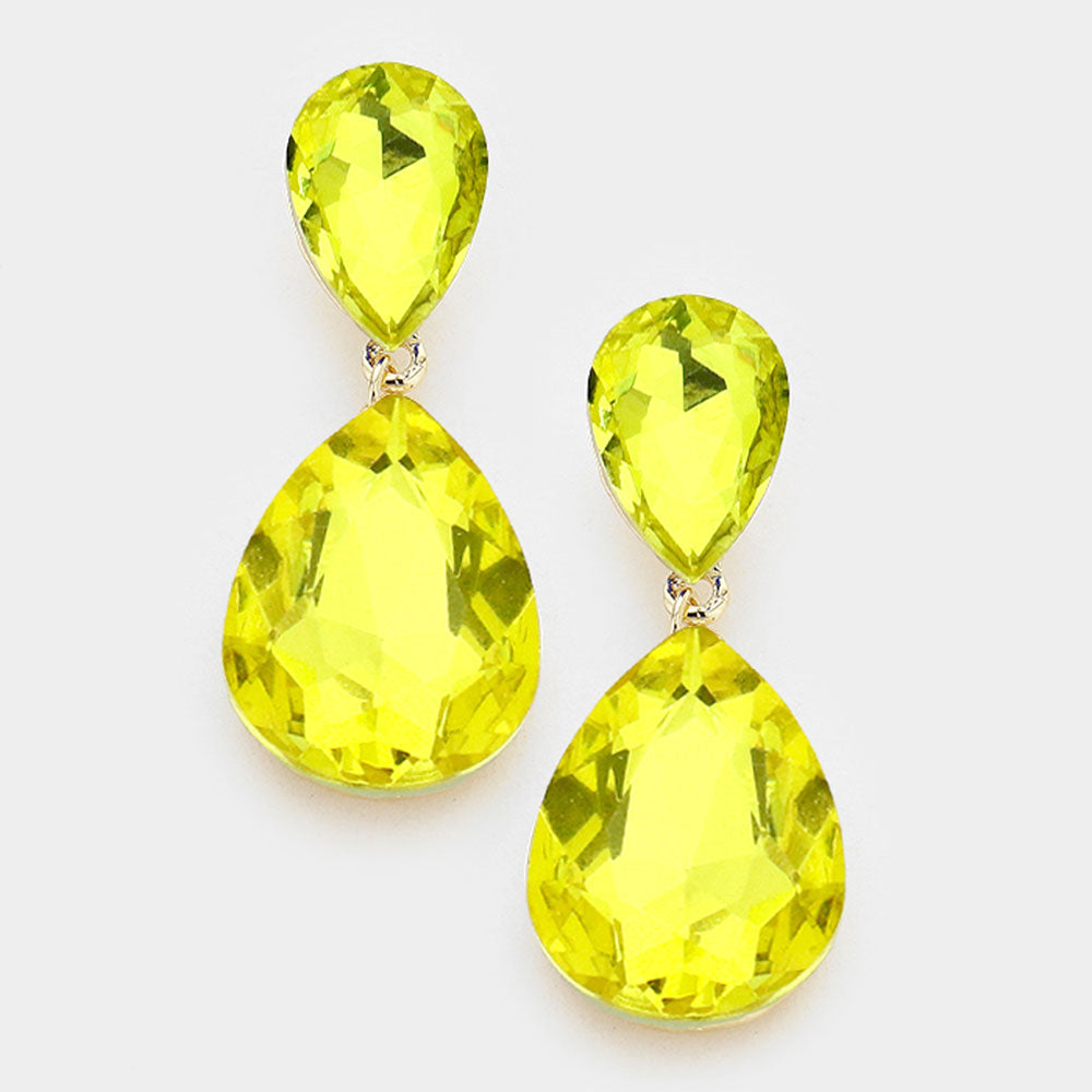 Yellow Teardrop Earrings