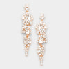 Clear Crystal rhinestone dangle earrings on Rose Gold