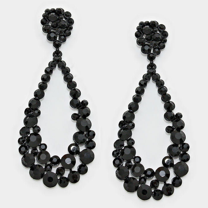 Huge black earrings on sale