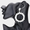 Clear Crystal Teardrop Open Circle Dangle Earrings | Pageant Earrings
