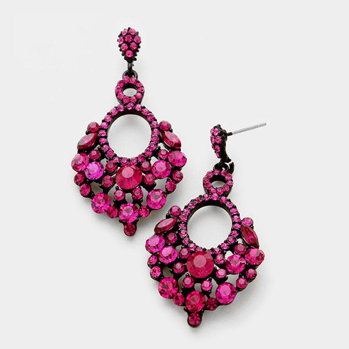 Little Girls Fuchsia Chandelier Earrings