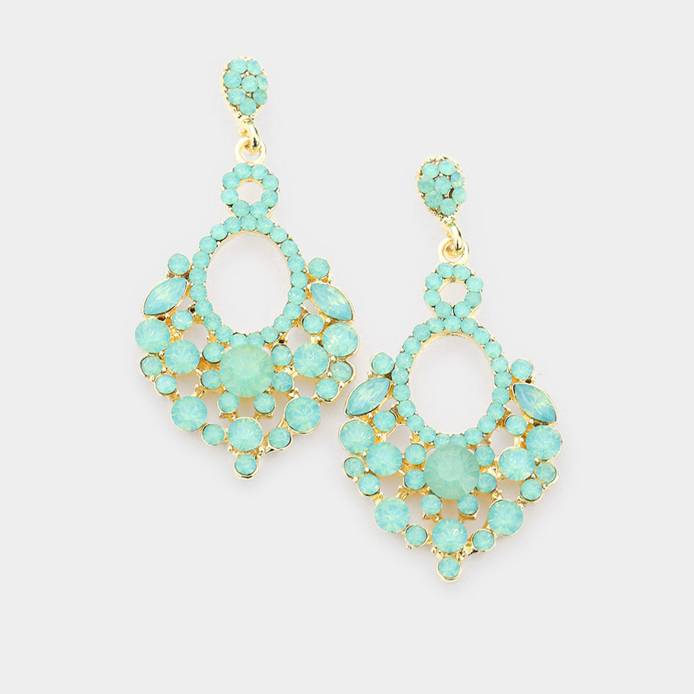 Little Girls Mint Chandelier Earrings