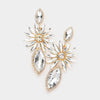 Clear Crystal Marquise Drop Pageant Earrings on Gold | Prom Earrings