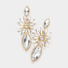 Clear Crystal Marquise Drop Pageant Earrings on Gold | Prom Earrings
