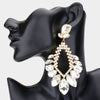 Clear Crystal Multi Stone Statement Pageant Earrings on Gold  | Pageant Jewelry