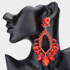 Red Crystal Multi Stone Statement Pageant Earrings   | Pageant Jewelry