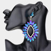 Blue AB Marquise Stone Cluster Open Center Earrings | Pageant Earrings