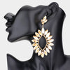 Light Topaz Marquise Stone Cluster Open Center Earrings  | Pageant Earrings