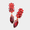 Red Multi Stone Dangle Pageant Earrings  | Prom Earring