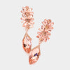 Peach Multi Stone Dangle Pageant Earrings  | Prom Earring