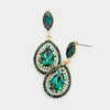 Little Girls Emerald Crystal Pageant Earrings 