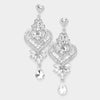 Clear Crystal Heart and Teardrop Earrings  |  327674