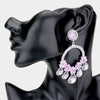 Large Lavender Crystal Teardrop Open Chandelier Pageant Earrings | Prom Earrings 