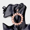 Large Peach Teardrop Round Pageant Earrings 