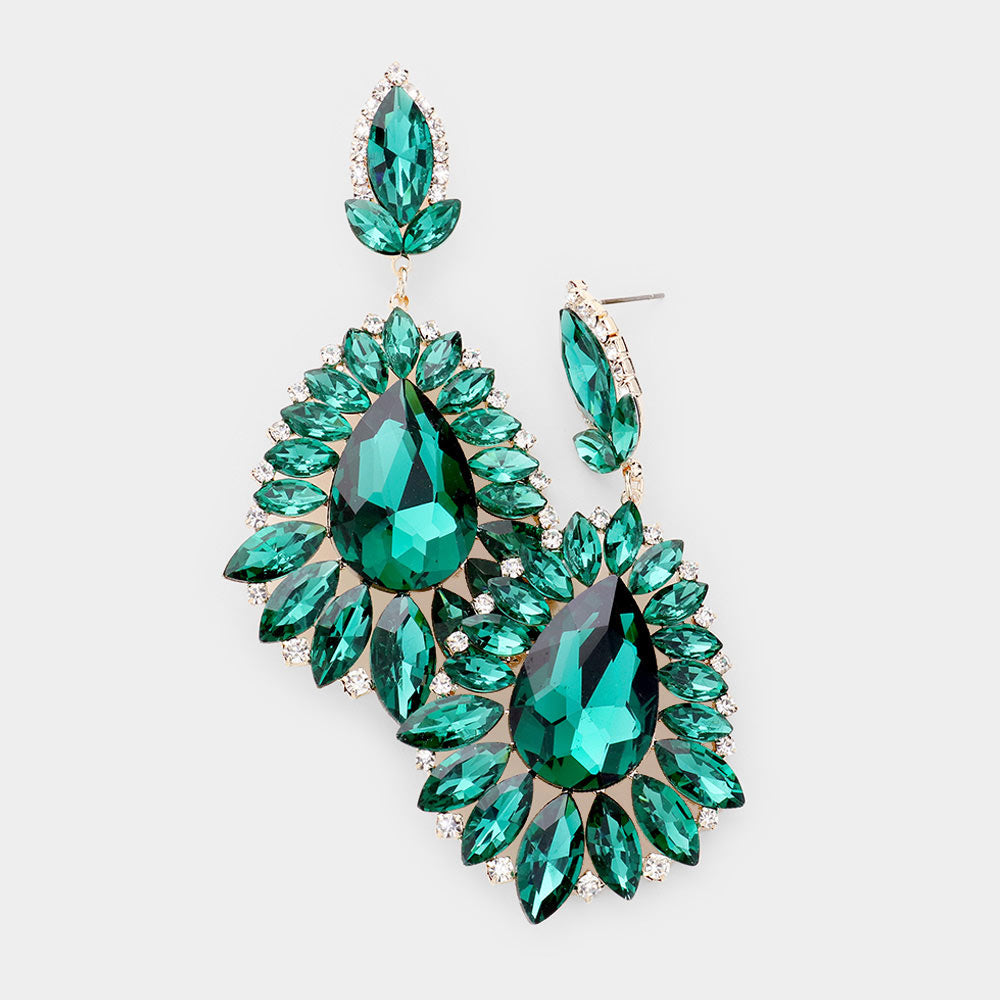 Large Emerald Pageant Earrings