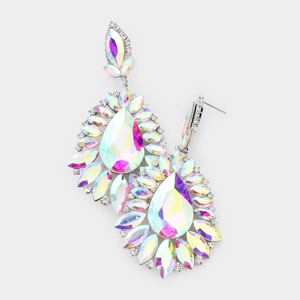 Large AB Pageant Earrings