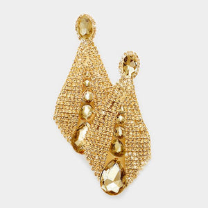 Large Topaz Statement Chandelier Crystal Earrings |  Shonjrell