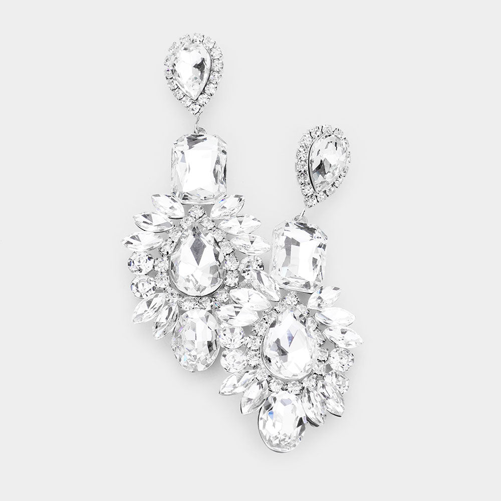 Clear Crystal Multi Stone Chandelier Earrings | 491860