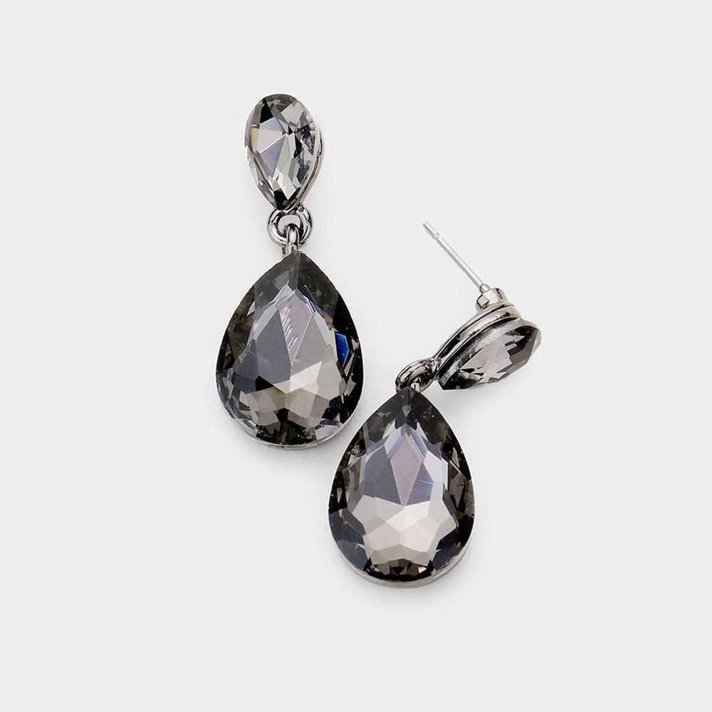 Black diamond crystal earrings Clearance