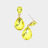 Small Yellow Crystal Teardrop Dangle Earrings | Little Girls | Older Girls Interview