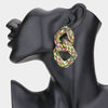 Multi-Color Crystal Stone Link Fun Fashion Earrings | Pageant Earrings
