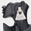Clear Embellished Abstract Door Knocker Pageant Earrings on Gold  | Prom Earrings