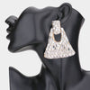 Clear Crystal Embellished Abstract Door Knocker Pageant Earrings on Gold | Prom Earrings