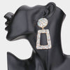 AB Crystal Stone Embellished Door Knocker Pageant Earrings on Gold | Prom Earrings | 561839