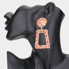 Peach Crystal Stone Embellished Door Knocker Pageant Earrings  | Prom Earrings 