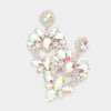 Multi Shape AB Stone Statement Chandelier Pageant Earrings on Gold