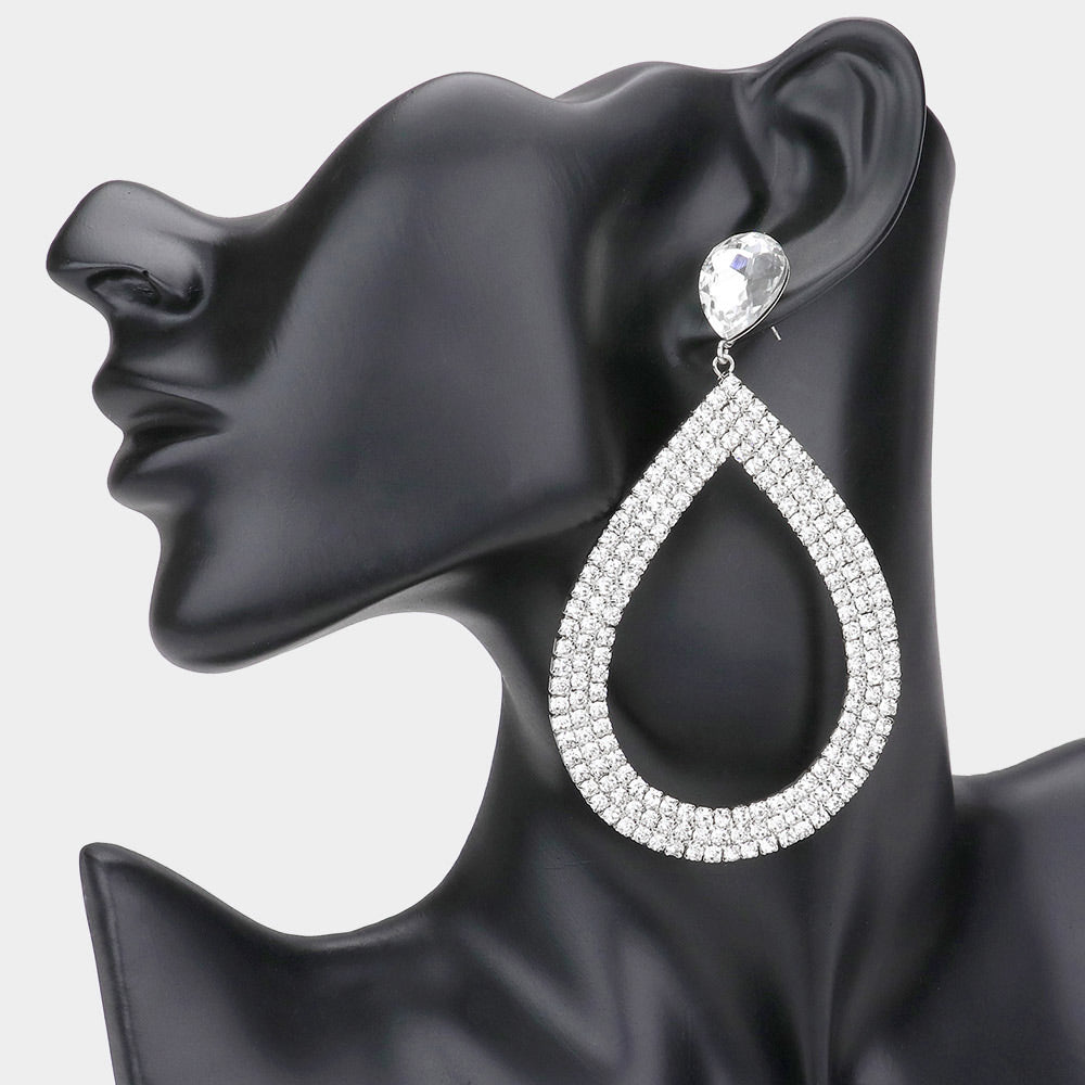 Silver dangle earrings prom top