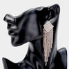 Rhinestone Fringe Pageant Earrings on Gold | Prom Earrings